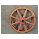 Antique Wood and Steel Cart of Doll Buggy Wheel