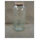 Vintage Masons 2 Quart Fruit Jar W/ Zinc Lid