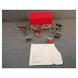 Vintage The Merry Barn Farm Play Set w/ 8 Animals