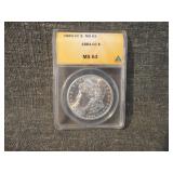 1884 CC Morgan Silver Dollar ANACS MS 63