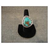 Vintage Navajo Old Pawn Sterling & Turquoise Ring