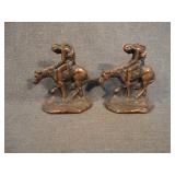 Pair End of the Trail Antique Cast Iron Bookends