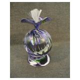 Flame Glow Penco Hand Blown Art Glass Oil Lamp