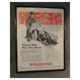 1943 Winchester Arms Boy Scout WWII Ad Framed