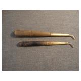 Lot of 2 Antique Agate Calligraphy Burnishers.