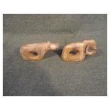 Lot of 2 Kenyan Carved Soapstone Napkin Rings