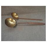 Lot of (2) Late 1800's Brass & Wrought Iron Ladles