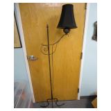 Vintage Wrought Iron & Brass Adjustible Floor Lamp