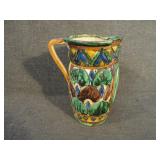 Vintage Signed Italian Sgraffito Pottery Pitcher