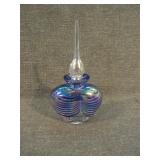 Vintage Pulled Feather Iridescent Art Glass Perfum