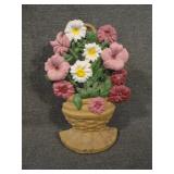 Vintage Repro Cast Iron Flower Basket Door Stop