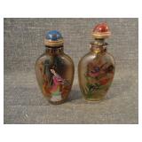 (2) Vintage Reverse Painted Chinese Snuff Bottles