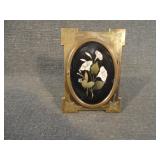 Antique Pietra Dura Mosaic Inlaid Stone Frame