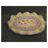 MacKenzie Childs Cabbage Rose Fluted Platter