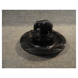 Vintage L.E. Smith Ashtray Black Amethyst Elephant