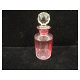 Vintage Cranberry Glass Cologne Bottle w/Stopper