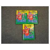 Lot of (3) 1986 Topps Football Unopened Wax Packs