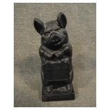 Vintage The Wise Pig Thrifty Pig Bank Cast Iron