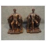 Antique Bronze Abraham Lincoln Memorial Bookends