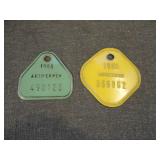 Lot of 2 Vintage Antwerpen Bicycle License Plates