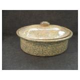 Antique Blue & Yellow Sponge Ware 2 Qt Casserole