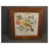 1880 Signed Victorian Theorem Bird Painting