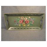 Vintage Nashco Hand-Painted Floral Tole Tray