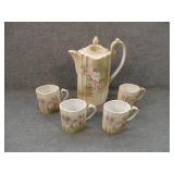 Vintage HP Nippon Dogwood Tea Pot & 4 Cups Set
