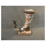 Vintage Wong Lee Porcelain Cornucopia Vase