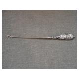 Antique Victorian Sterling Repousse Button Hook