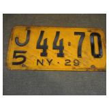 1929 New York State License Plate
