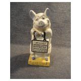 Vintage The Wise Pig Thrifty Pig Bank Cast Iron