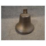 Antique Brass Farm Bell w/Cast Iron Clanger