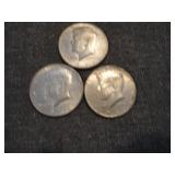 Lot of (3) Kennedy Half Dollars 1966 - 1967 - 1968