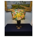 Vintage Meyda Tiffany Lamp Rose Bush Design