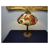 Vintage Tiffany Style Lamp Rose Design