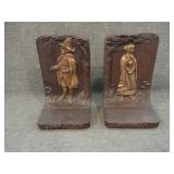 Antique BH Priscilla John Alden Cast Iron Bookends