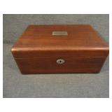 Vintage Mahogany Glass Lined Cigar Humidor