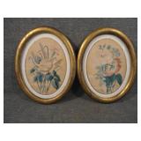(2) 1905 Amos Sherrill Framed Floral Paintings