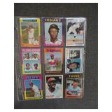 Lot of (9) 1970's Topps Baseball Cards - Stars