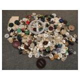 Large Lot of Vintage Metal and Plastic Buttons