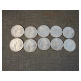 Lot of (10) 1878-S Morgan Silver Dollars