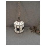 Vintage 12 Sided Stained Glass Swag Lamp