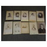 Lot of 10 Antique Cabinet Card Photographs