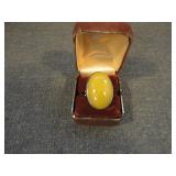 Vintage Butterscotch Baltic Amber Sterling Ring
