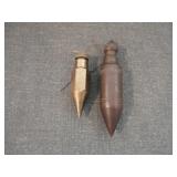 Lot of 2 Antique & Vintage Brass Plum Bobs