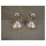 Pair of Empire Weighted Sterling Candle Holders