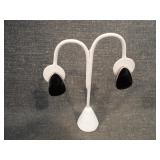 Vintage Native American Black Obsidian Earrings