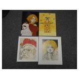 Vintage Lot of 4 Ramon Santiago Fine Art Prints