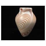 Vintage Signed Vitrix Art Glass Pulled Feather Vas